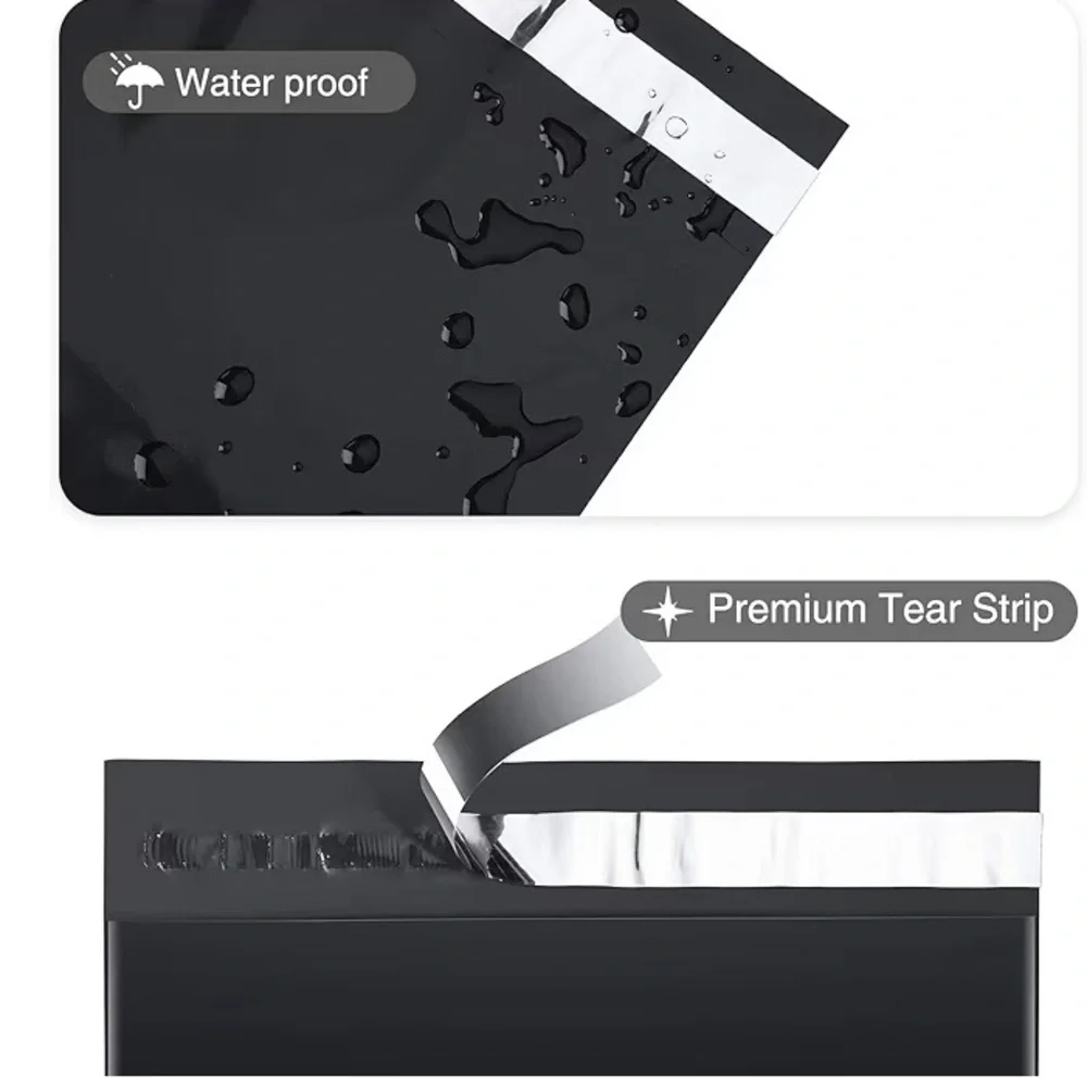 15 Count - 19” x 14.5” XL Black Poly Mailer Bags